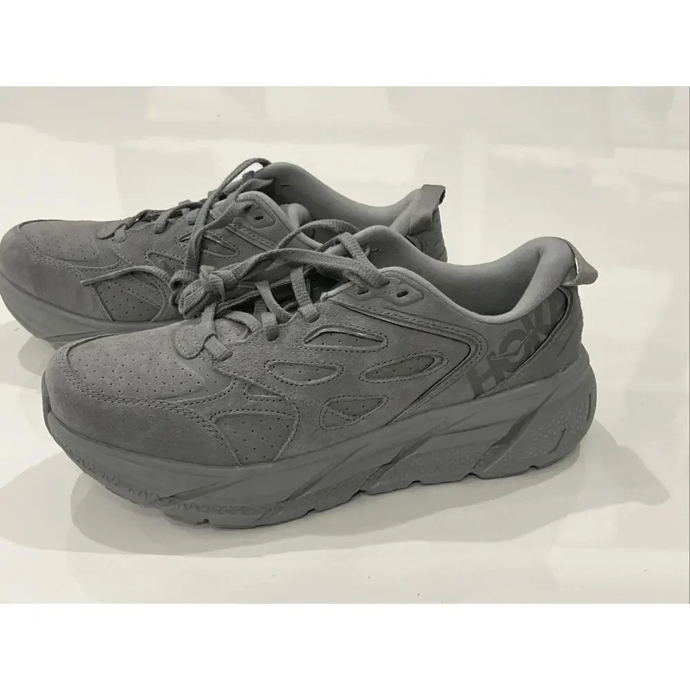 Hoka One One U Clifton L Suede- Limestone/Grey- Men's 8/Women's 9 - Picture 6 of 9